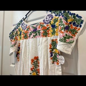 Multi-colored embroidered dress